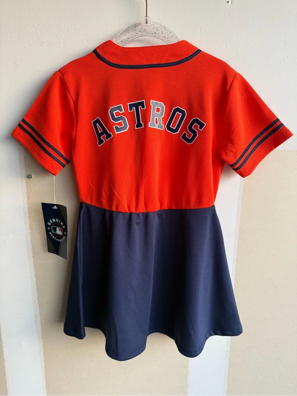 Genuine Merchandise Orange and Navy Girls' Baseball Jersey Dress